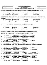 Kiểm tra chất lượng ôn tập - Unit 1 English 9